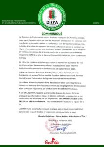 Déclaration de la DIRPA 